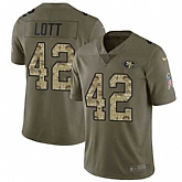 Nike 49ers 42 Ronnie Lott Olive Camo Salute To Service Limited Jersey Dzhi,baseball caps,new era cap wholesale,wholesale hats